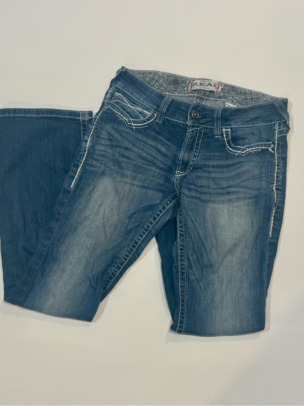 Ariat REAL Denim Boot Cut Jeans 30R Stretch Medium Wash Western